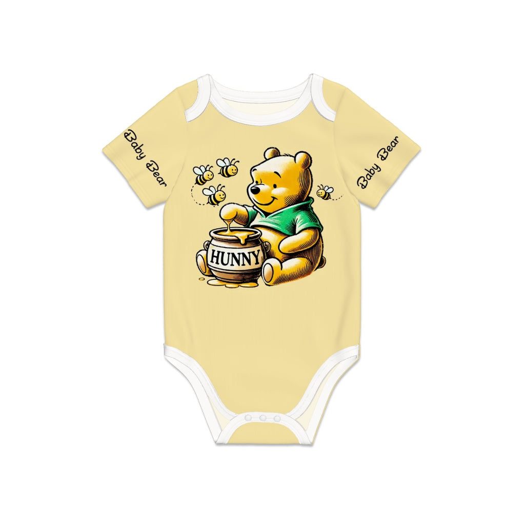 Pooh Baby Onesie® Cotton Short Sleeve Baby Bear Bodysuit Pooh Newborn To 2T, Butter