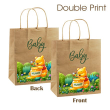 Load image into Gallery viewer, Personalized Paper Gift Bags - Pooh Bear Honeybee Love Kraft Paper Gift Bag - Two Sided Printing