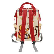 Load image into Gallery viewer, Pooh Bear and Tigger Red and Tan Diaper Bag Backpack Multi-Function Backpack