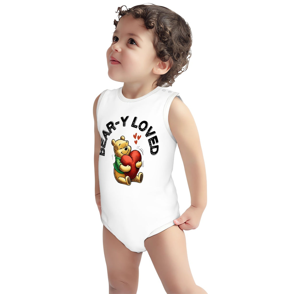 Baby Bear Onesie® Cotton Sleeveless Summer Pooh Bodysuit Newborn To 2T, White