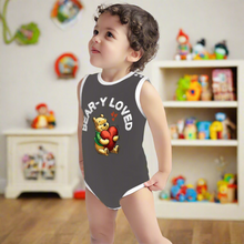 Load image into Gallery viewer, Baby Bear Onesie® Cotton Sleeveless Summer Pooh Bodysuit Newborn To 2T, Pepper