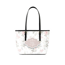 Load image into Gallery viewer, Floral Leather Tote Bag Personalized For Baby Genuine Cross-Grain Leather for Baby Shower