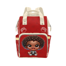 Load image into Gallery viewer, Football African American Baby Boy Red Tan Multi-Function Waterproof Backpack