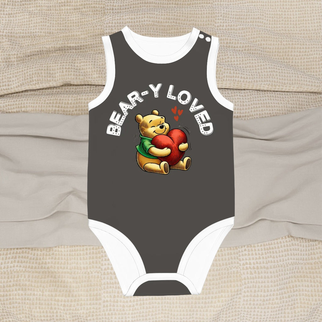 Baby Bear Onesie® Cotton Sleeveless Summer Pooh Bodysuit Newborn To 2T, Pepper