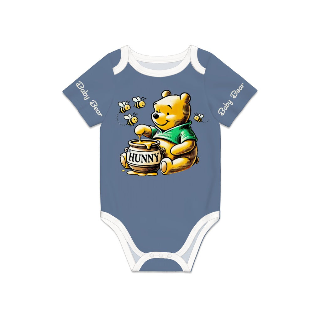 Baby Onesie® Short Sleeve Pooh Baby Bear Bodysuit Newborn To 2T, Blue Jean