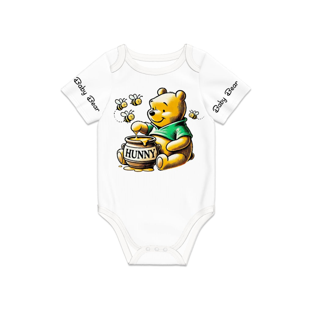 Baby Onesie® Cotton Short Sleeve Pooh Baby Bear Bodysuit Newborn To 2T, White