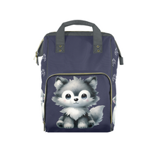 Load image into Gallery viewer, Malakai Wolf Paw Prints Custom Diaper Bag