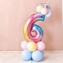 Load image into Gallery viewer, 1 SET Rainbow Foil Number Balloons 0-9 Birthday Party Anniversary Decor Globo Kids figure Air Ball Supplies