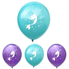 Load image into Gallery viewer, 10pcs Mermaid Birthday Latex Balloon Mermaid Balloon Number Age Balloon Ready Stock