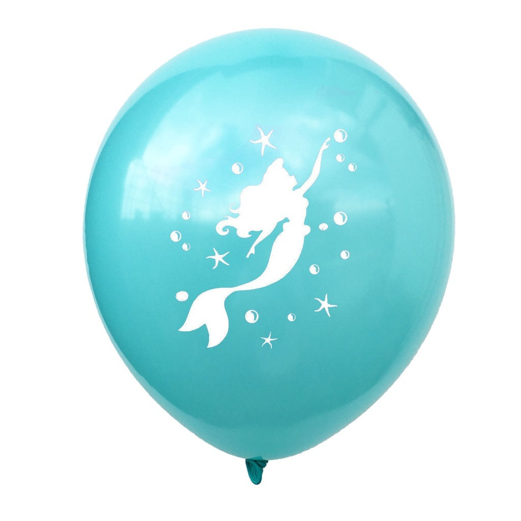 10pcs Mermaid Birthday Latex Balloon Mermaid Balloon Number Age Balloon Ready Stock