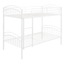 Load image into Gallery viewer, Twin Over Twin Metal Bunk Bed,Divided into Two Beds(White)