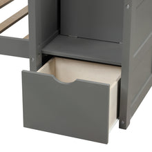 Load image into Gallery viewer, Twin over Full/Twin Bunk Bed, Convertible Bottom Bed, Storage Shelves and Drawers, Gray