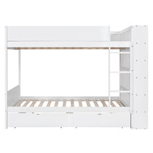 Load image into Gallery viewer, Full over Full Bunk Bed With 2 Drawers and Multi-layer Cabinet, White