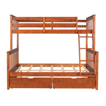 Load image into Gallery viewer, Twin-Over-Full Bunk Bed with Ladders and Two Storage Drawers (Walnut) { old sku:LT000165AAD}