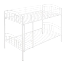 Load image into Gallery viewer, Twin Over Twin Metal Bunk Bed,Divided into Two Beds(White)