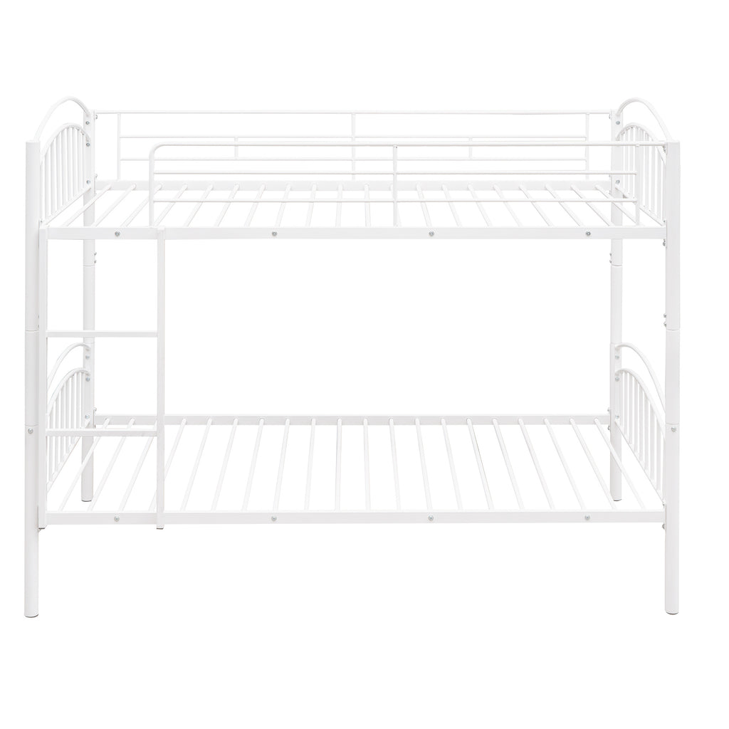 Twin Over Twin Metal Bunk Bed,Divided into Two Beds(White)