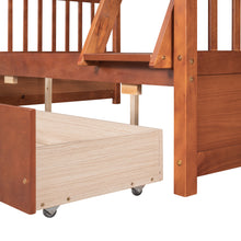 Load image into Gallery viewer, Twin-Over-Full Bunk Bed with Ladders and Two Storage Drawers (Walnut) { old sku:LT000165AAD}