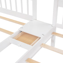 Load image into Gallery viewer, Full Over Twin &amp; Twin Bunk Bed, Wood Triple Bunk Bed with Drawers and Guardrails (White)