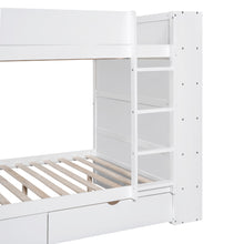 Load image into Gallery viewer, Full over Full Bunk Bed With 2 Drawers and Multi-layer Cabinet, White