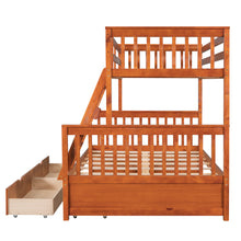 Load image into Gallery viewer, Twin-Over-Full Bunk Bed with Ladders and Two Storage Drawers (Walnut) { old sku:LT000165AAD}