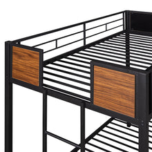 Load image into Gallery viewer, Twin-over-twin bunk bed modern style steel frame bunk bed with safety rail