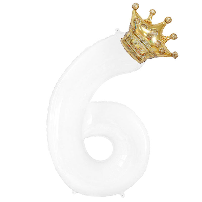 32inch Gold Crown Number Foil Balloon