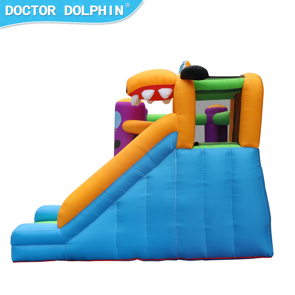 420D and 840D Oxford Fabric Dog Inflatable Bounce House Jumping Castle with Slide and 450W Air Blower