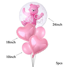 Load image into Gallery viewer, 4D Transparent Baby Boy Girl Blue Pink Bubble Balloon Bear Foil Balloons Kids Birthday Gender Reveal Baby Shower Decorations