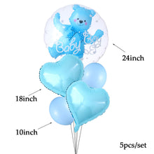 Load image into Gallery viewer, 4D Transparent Baby Boy Girl Blue Pink Bubble Balloon Bear Foil Balloons Kids Birthday Gender Reveal Baby Shower Decorations