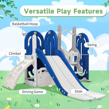 Load image into Gallery viewer, Toddler Slide and Swing Set 5 in 1; Kids Playground Climber Slide Playset with Basketball Hoop Freestanding Combination for Babies Indoor &amp; Outdoor