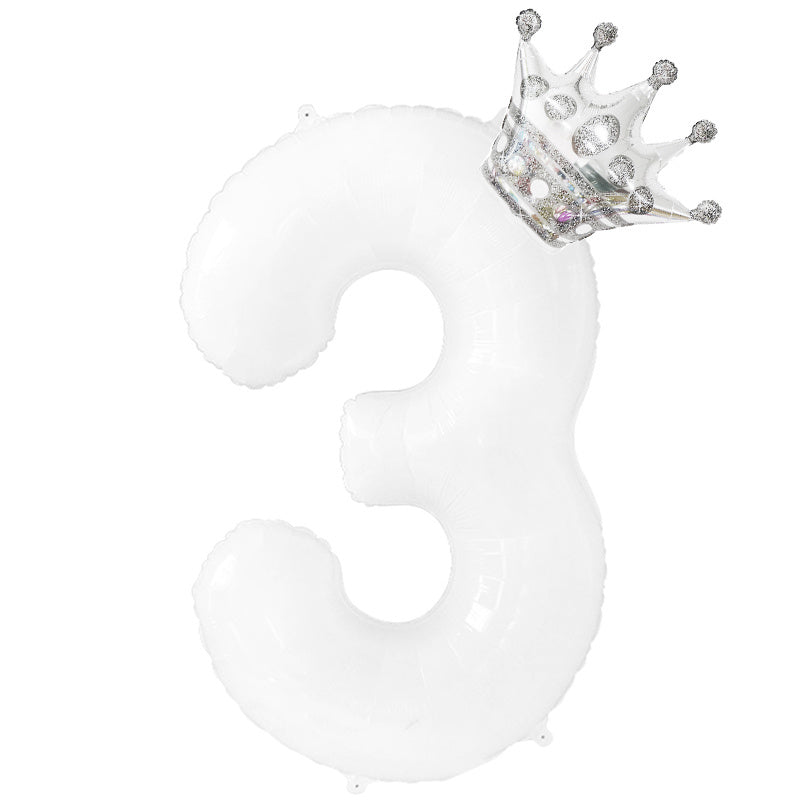 32inch Gold Crown Number Foil Balloon