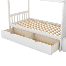 Load image into Gallery viewer, Twin over Full/Twin Bunk Bed, Convertible Bottom Bed, Storage Shelves and Drawers, White