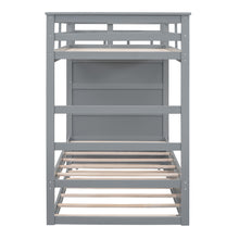 Load image into Gallery viewer, Twin Over Twin Bunk Bed with Trundle and Staircase,Gray