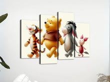 Load image into Gallery viewer, Pooh and Friends Canvas Set Nursery Wall Art Prints 4 Panels Baby Shower Gift Gender Neutral Large Wall Art Nursery Decor Gift for Baby