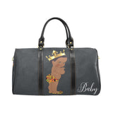 Custom Diaper Tote Bag - Ethnic Super Cute African American Baby Boy King - Slate Gray Travel Baby Bag