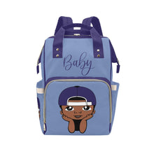 Load image into Gallery viewer, Diaper Bag Backpack - Super Cute African American Baby Boy Sporty Cap Waterproof Backpack