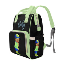 Load image into Gallery viewer, Diaper Bag Backpack - Super Cute African American Baby Boy Fresh Prince - Bling - Waterproof