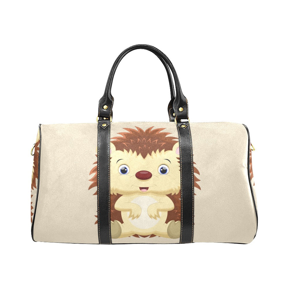 Custom Diaper Tote Bag - Super Cute Cartoon Hedgehog On Tan - Diaper Travel Bag