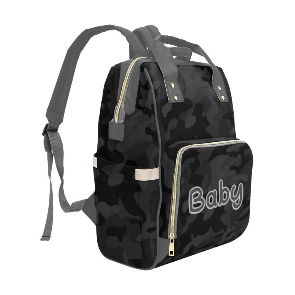 Designer Diaper Bags - Backpack Baby Bag Black And Gray Camouflage Boys Multi-Function Backpack