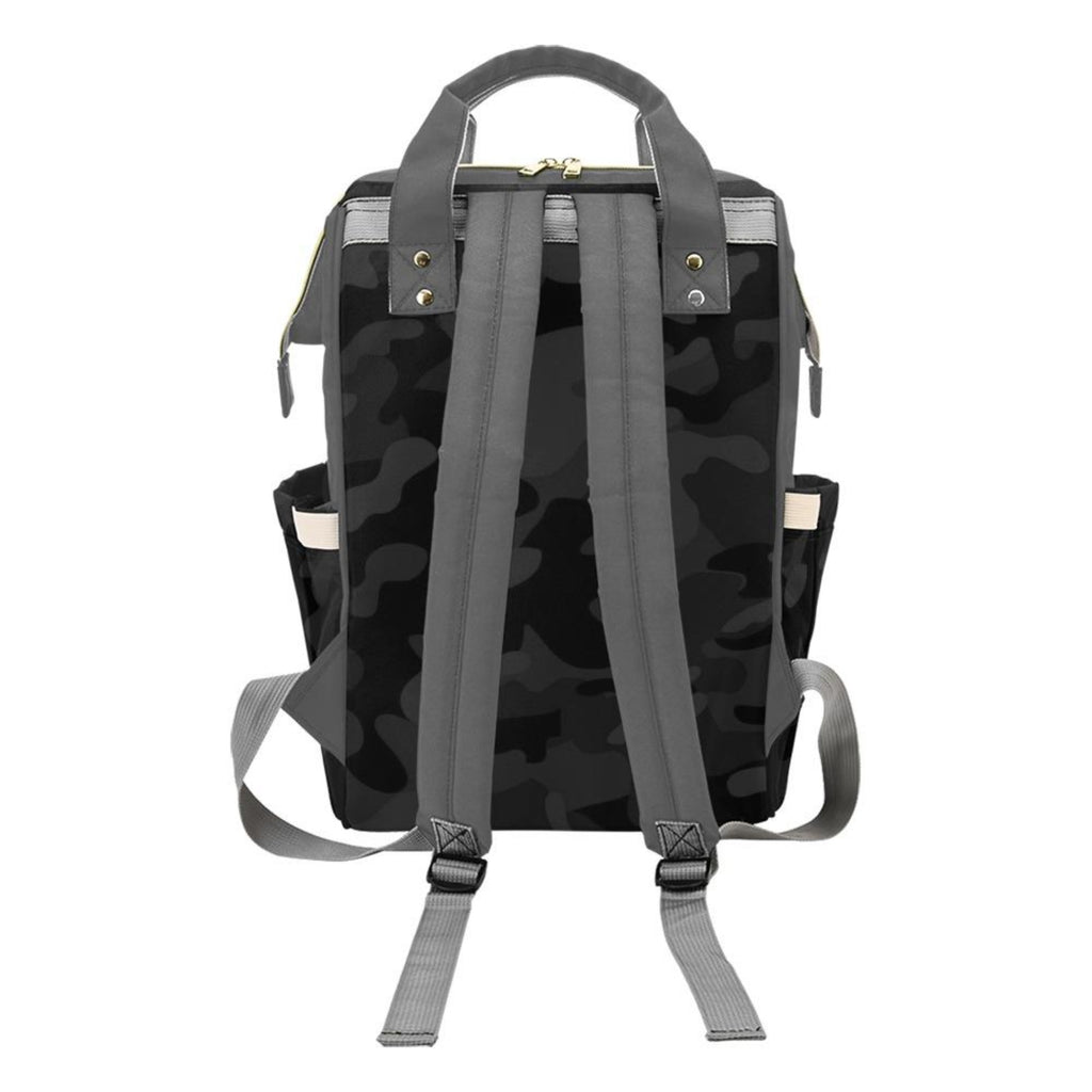 Designer Diaper Bags - Backpack Baby Bag Black And Gray Camouflage Boys Multi-Function Backpack