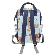 Load image into Gallery viewer, Diaper Bag Backpack | Adorable Teddy Bear - Dark And Light Blue Waterproof Diaper Bag