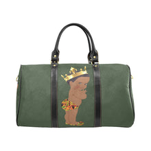 Load image into Gallery viewer, Custom Diaper Tote Bag - Ethnic Super Cute African American Baby Boy King - Dark Green Travel Baby Bag