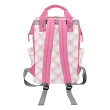 Load image into Gallery viewer, Cute African American Baby Girl With Natural Pigtails And Pink Bows On Tufted Design Diaper Bag Backpack