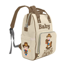 Load image into Gallery viewer, Designer Diaper Bag - Cutest Little Cowboy Boy Personalized Multi-Function Backpack