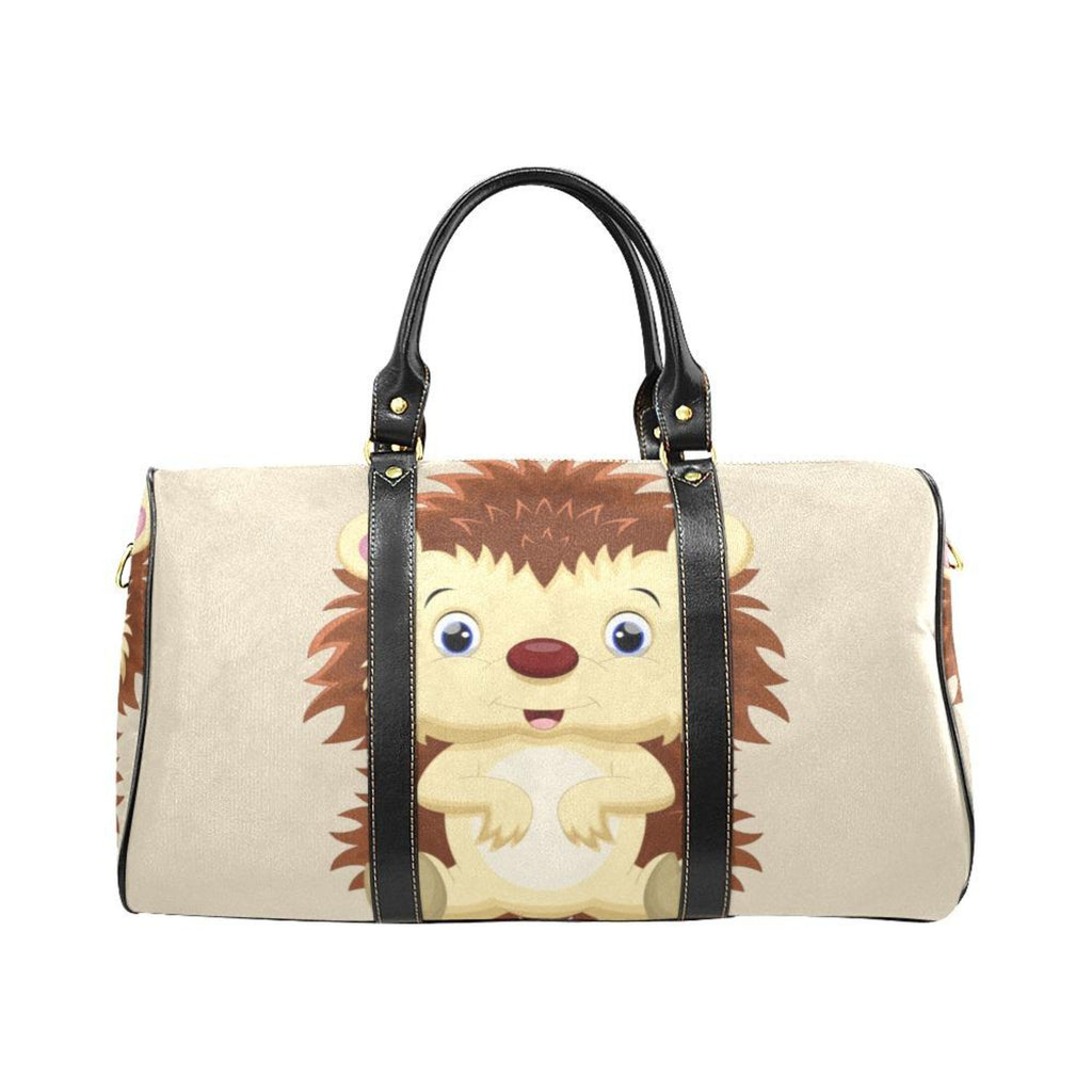 Custom Diaper Tote Bag - Super Cute Cartoon Hedgehog On Tan - Diaper Travel Bag