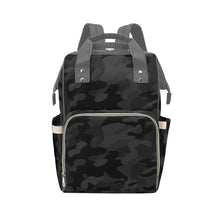 Load image into Gallery viewer, Designer Diaper Bags - Backpack Baby Bag Black And Gray Camouflage Boys Multi-Function Backpack