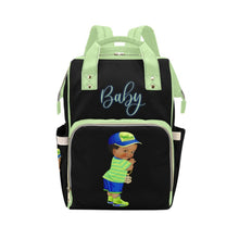 Load image into Gallery viewer, Diaper Bag Backpack - Super Cute African American Baby Boy Fresh Prince - Bling - Waterproof