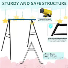 Load image into Gallery viewer, Swing Frame, A-Frame Swing Stand with Ground Nail, Heavy Duty Metal Swing Frame, Fits for Most Swings &amp; Yoga Swing, Anti-Rust and Good Stability