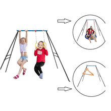 Load image into Gallery viewer, Swing Frame, A-Frame Swing Stand with Ground Nail, Heavy Duty Metal Swing Frame, Fits for Most Swings &amp; Yoga Swing, Anti-Rust and Good Stability