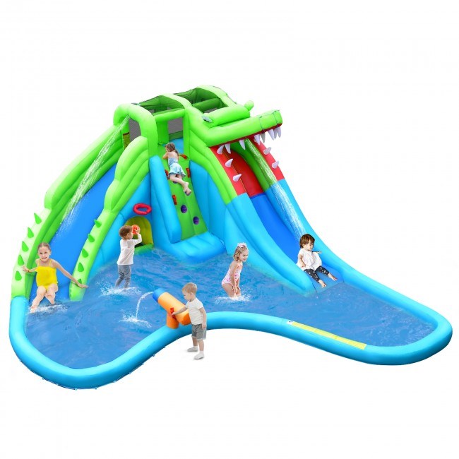 7 in 1 Inflatable Bounce House with Splashing Pool and Slide